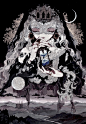 #ゴシック 「 夢想 」 - yuko的插画 - pixiv : 2019年 アトリエ「空白」公募企画展『Gothic』メインビジュアル より