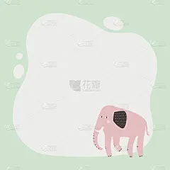 可爱的动物一个简单的卡通手绘风格的斑点框架。模板为您的文本或照片。