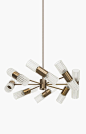 Anonymous; Brass and Glass Ceiling Light, 1960s. Via Studio Schalling.: