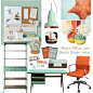 Home Office with Beach Brights Hues : A home decor collage from June 2014