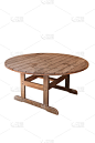 野餐桌,木制,垂直画幅,圆形,桌子,风化的,无人,白色背景,户外,背景分离