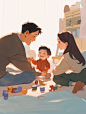 ls7623_A_cartoon_of_an_Asian_family_sitting_on_the_living_room__17ec0b95-90dd-4823-9a1b-a4b51635f5f2