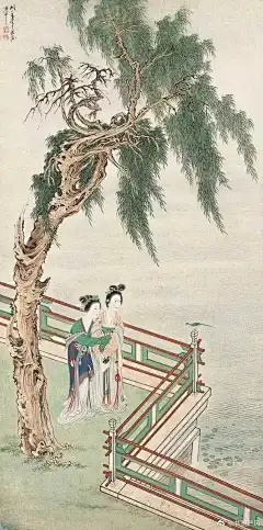 张大千弟子胡若思国画。胡若思(1916.3—2004)，字遐思，号琴人。画室名勰一斋。因胡父为张大千书画代理商，1925年胡若思9岁入“大风堂”，拜张大千为师，为大千开门弟子，14岁随师东渡日本，举办童年个人画展 。