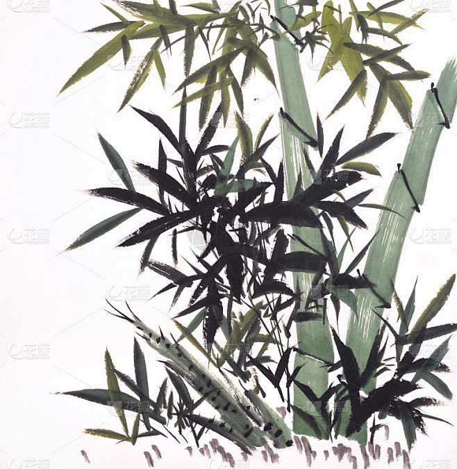 竹水墨画