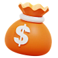 Money Bag 3D Icon