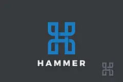 字母h编织图案，logo标志矢量图设计素材