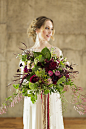 Burgundy bridal bouquet | Courtney Bowlden Photography | see more on:  http://burnettsboards.com/2015/04/burgundy-gold-wedding-ideas/