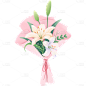 植物花卉百合花花束插画贴纸