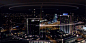 Vilnius City Nightscape : Vilnius, a capital city of Lithuania, which never sleeps even when the night falls. Aerial exploration from bird's eye view of city nightscape with infographic elements.