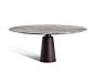 Round dining table with marble top MESA DUE | Marble table by Poltrona Frau