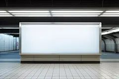 效果贴图地铁公交站广告牌样机模型