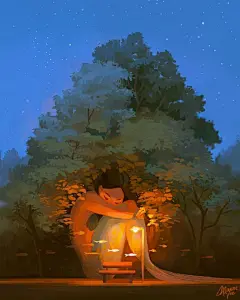 插画师 Maxine Vee 超美的梦幻人鱼绘画，清新的色彩~ ​​​​