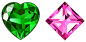 Transparent_Green_and_Pink_Diamonds_PNG_Clipart