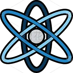 分离着色,分子,原子,图标,生物学,中子,球体,技术,图像,小的