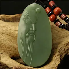 择玉轩天然玉石岫岩玉雕析木绿河磨关公马首挂件挂坠吊坠精品包邮-淘宝网