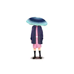 头顶蘑菇头的香港唯美人物插画图片