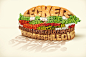 美国Burger King印刷公司广告-逼真的美食汉堡包封面大图