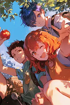 夏日聚会玩耍漫画风插画