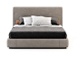 Microfiber double bed with upholstered headboard HIS | Bed by Stylish Club_2
