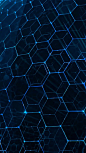 蓝色网状蜂窝科技感H5背景素材