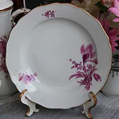 在途欧洲vintage德国meissen麦森手绘紫红花簇大咖啡杯组 番红花-淘宝网