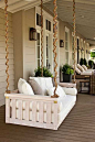 porch swing, love the rope to disguise the chain:
