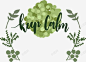 绿色绣球花标题框 页面网页 平面电商 创意素材