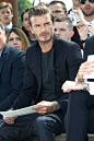 David Beckham at the Louis Vuitton Men’s SS14 Fashion Show. 
