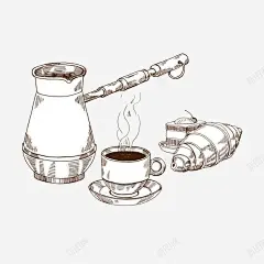 手绘咖啡卡布奇诺 创意素材