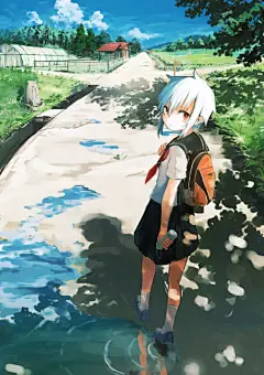 衣发校服少女动漫插画高清素材 少女 插画 校服 背景 设计图片 免费下载