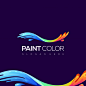 Paint color logo Premium Vector