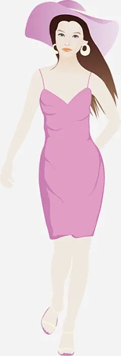 手绘美女免抠素材_新图网 https://ixintu.com 帽子 手绘 美女 长发