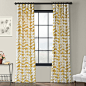 Fey Printed Cotton Geometric Rod Pocket Single Curtain Panel