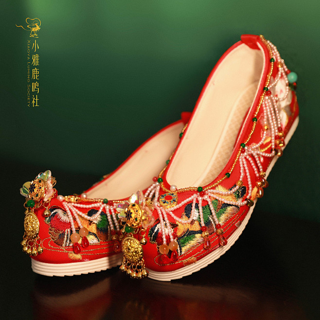 【锦绣良缘】 汉服鞋子秀禾服婚鞋中式手工...