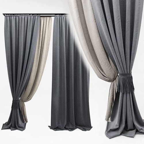 curtains 60 3d model...