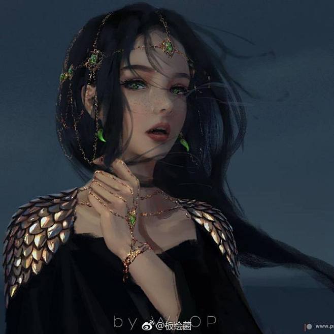 魔幻插画设计，来自插画师WLOP ​（@...