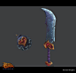 Monika's Weapons - Battle Chasers Nightwar, Ayhan Aydogan : Hey guys, here is some art work that I was able to work on Battle Chasers Nightwar. All the concepts made by amazing Joe Madureira and I got tons of feedback from the team while working on these,