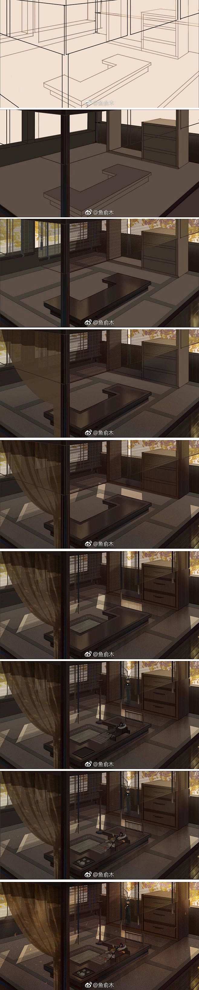 中国古代建筑室内图的作画过程
