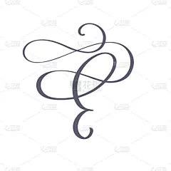 婚礼,品牌名称,印有花压字品牌,矢量,英文字母e,花纹,动物手,卷着的,花,绘制