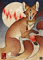 Key / Kitsune, Yokai, Fox / Japanese Style Art / 5x7 Fine Art Print