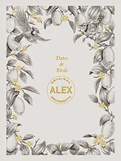 枣林间的冠蓝鸦 红枣包装插画_花椒的Alex-