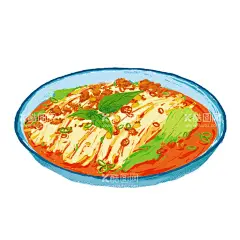 手绘凉粉  - 源文件下载【酷图网】手绘,中华美食,中国美食,美食,中餐美食,快菜,快餐,手绘美食,中式美食,中式菜肴,