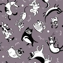 狗,进行中,四方连续纹样,大腿前部,乐趣,可爱的,白色,宠物,华丽的,重复