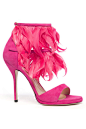 Paul Andrew Extravagant Pink Feather Ankle High Sandal Spring 2014 RTW #Shoes #Heels