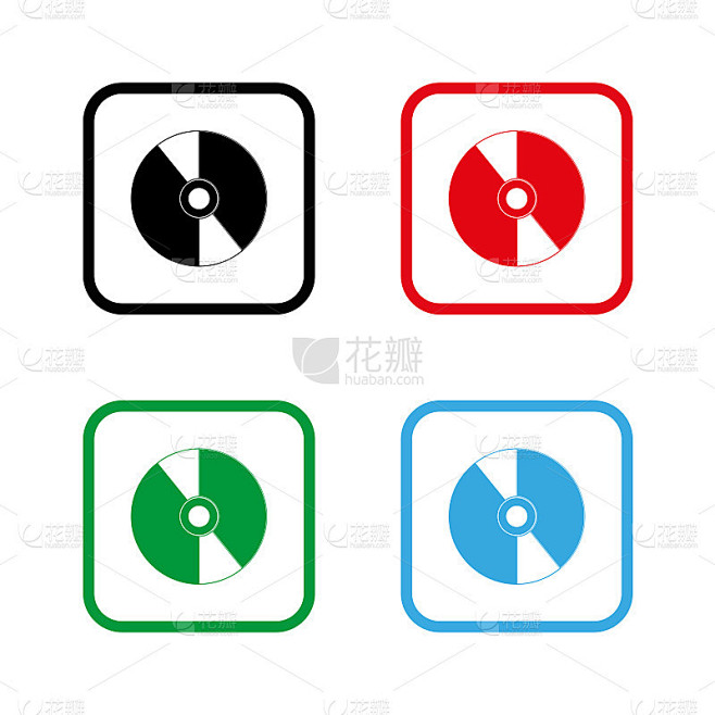 CD光盘-彩色矢量图标