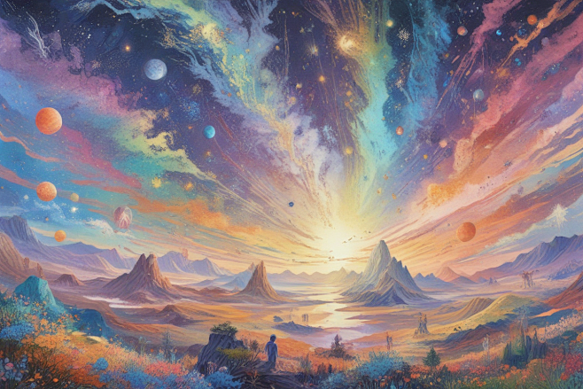 幻想宇宙奇幻风景画图片