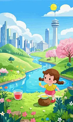 泥巴娃娃儿童孩童男孩矢量插画图形