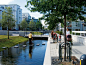 Pedestrian street and effective stormwater management in the recently-revitalized Hammarby Sjöstad district,Stockholm. Click image for details via Atelier GroenBlauw, and visit the Slow Ottawa 'Stormwater Solutions' board for more sustainable water manage