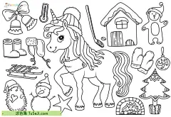 10张神奇和幻想的可爱圣诞节和卡通独角兽儿童涂色图片下载！ | 涂色集，涂色画打印大图 : 在现代文化和流行传统中，独角兽已经被广泛地与各种节日和庆祝活动联系起来，包括圣诞节。以下是一些将独角兽与圣诞节联系起来的方式：节日装饰：独角兽形状的装饰品或以独角兽为主题的圣诞树挂件可能会被用来装饰圣诞树，增添一份神奇和幻想的感觉。礼物选择 10张神奇和幻想的可爱圣诞节和卡通独角兽儿童涂色图片下载！