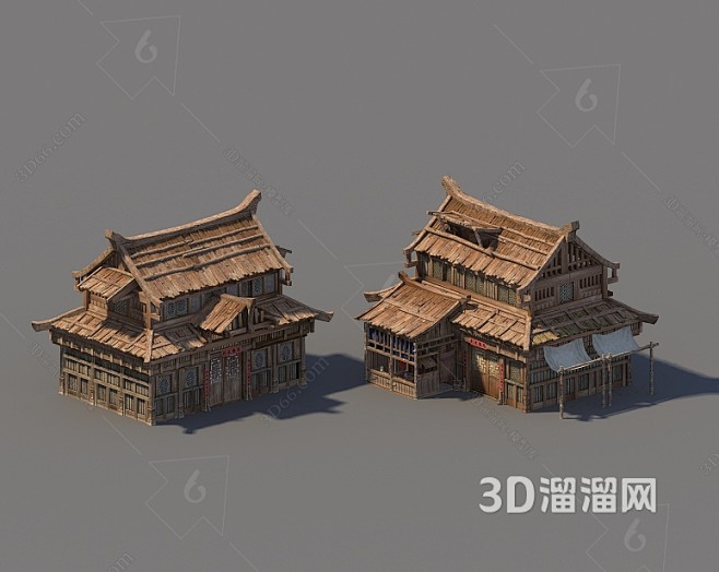 中式 古建 木板房 木房子 木屋 古代贫民 木建筑 中国古代酒楼 写实古代平民房子3D模型